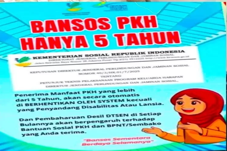 Kemensos Pastikan Bansos PKH Hanya 5 Tahun dan Akan Diberhentikan Secara Otomatis