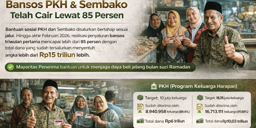 Ramadan Tenang! Bansos PKH dan Sembako 2026 Sudah Cair Lewat 85 Persen, Simak Update Terbarunya