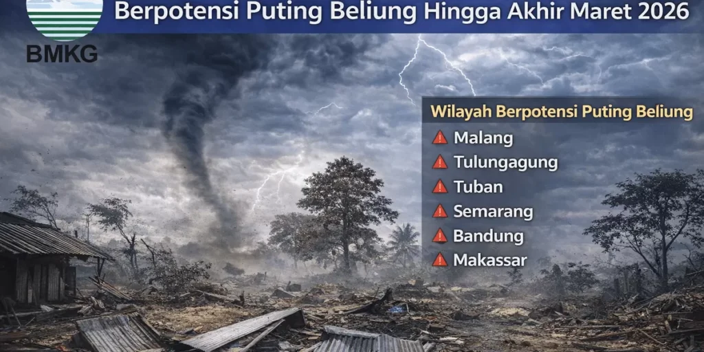 Waspada! BMKG Rilis Daftar Wilayah Berpotensi Puting Beliung Hingga Akhir Maret 2026